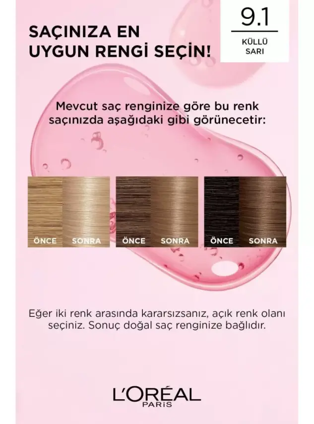Loreal Paris Excellence Creme Saç Boyası 9.1 Sarı Küllü - 3