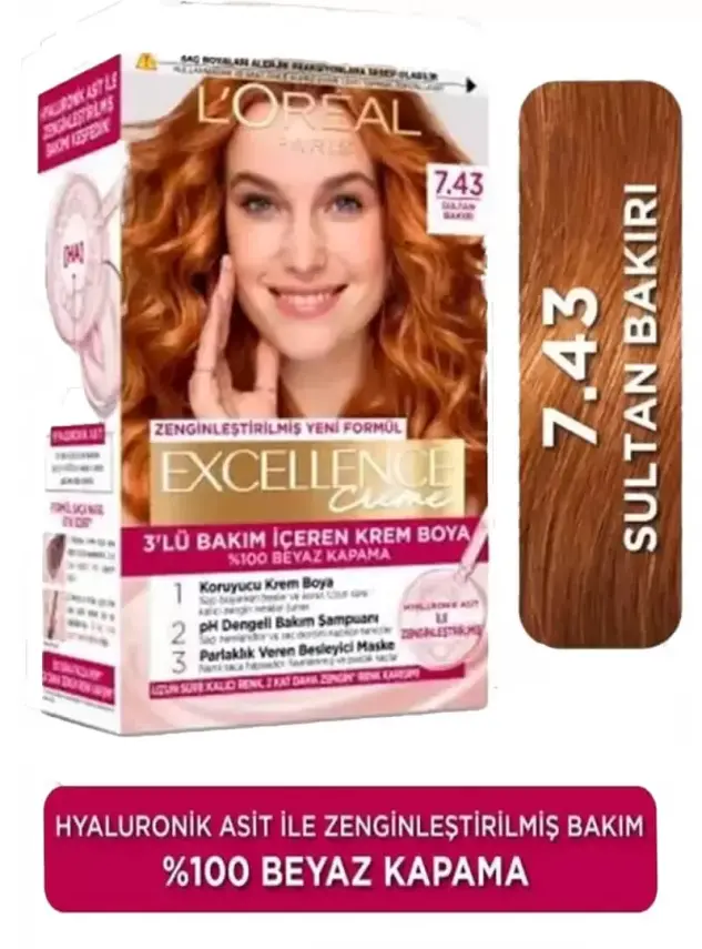 Loreal Paris Excellence Intense Saç Boyası 7.43 Sultan Bakırı - 5