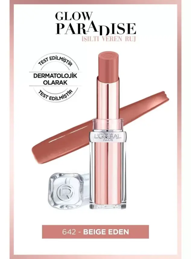 Loreal Paris Glow Paradise Balm-in-Lipstick - Işıltı Veren Ruj 642 Beige Eden - 1