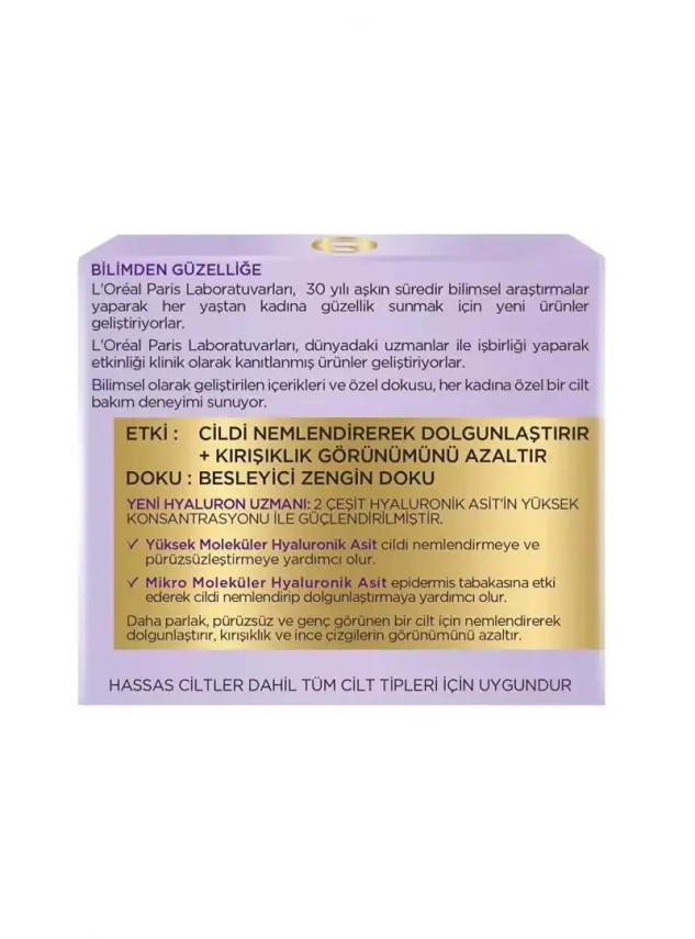 Loreal Paris Hyaluron Uzmanı Nemlendirici Gece Kremi 50 ml - 3