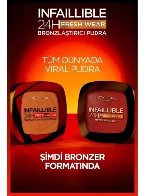 Loreal Paris Infaillible 24H Fresh Wear Bronzlaştırıcı Pudra - 250 Light 9gr - 2