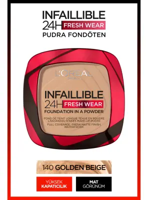 Loreal Paris Infaillible 24H Fresh Wear Pudra Fondöten 140 Golden Beige 9gr - 1