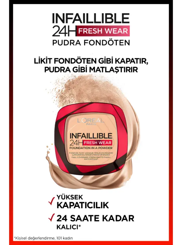 Loreal Paris Infaillible 24H Fresh Wear Pudra Fondöten 180 Rose Sand 9gr - 2
