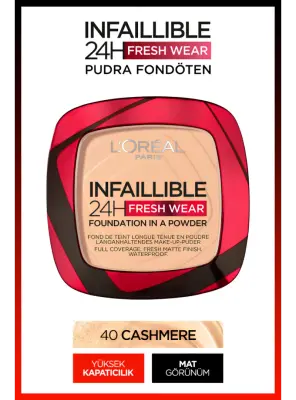 Loreal Paris Infaillible 24H Fresh Wear Pudra Fondöten 40 Cashmere 9gr - 1