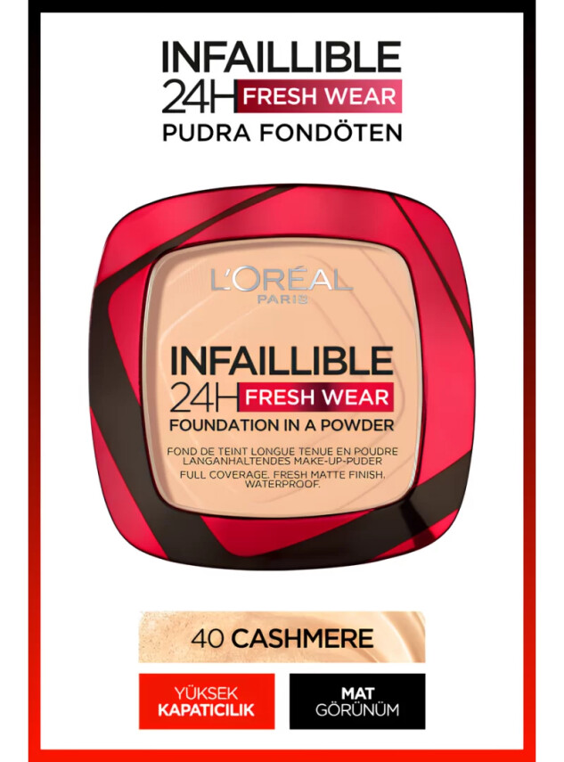 Loreal Paris Infaillible 24H Fresh Wear Pudra Fondöten 40 Cashmere 9gr - Loreal