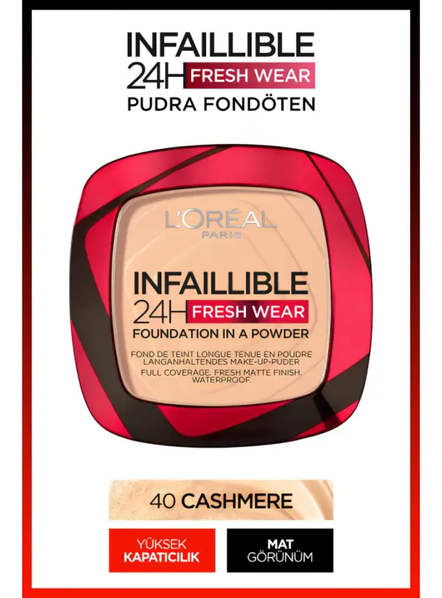 Loreal Paris Infaillible 24H Fresh Wear Pudra Fondöten 40 Cashmere 9gr - 1