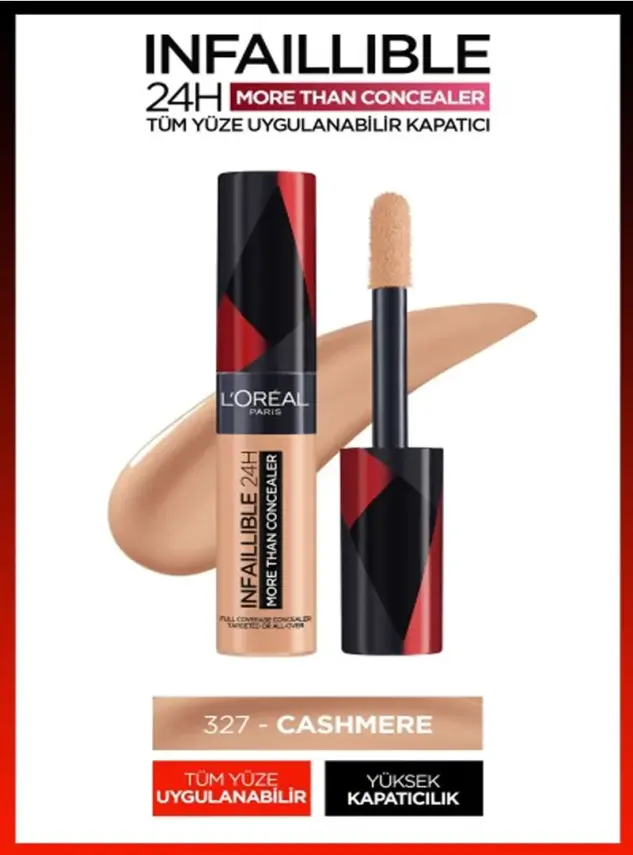 Loreal Paris Infaillible 24H Tüm Yüze Uygulanabilir Kapatıcı - 327 Cashmere 11ml - 2