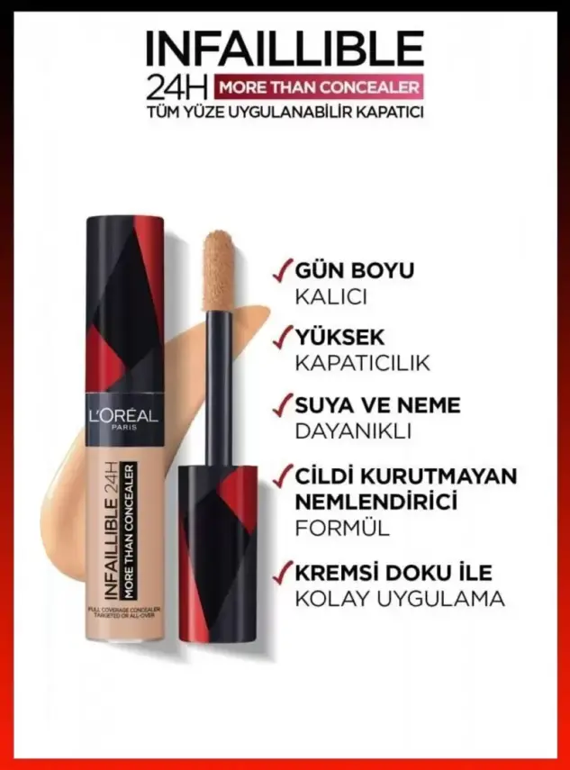 Loreal Paris Infaillible 24H Tüm Yüze Uygulanabilir Kapatıcı - 328 Inter 11ml - 3