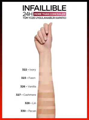 Loreal Paris Infaillible 24H Tüm Yüze Uygulanabilir Kapatıcı - 328 Inter 11ml - 4