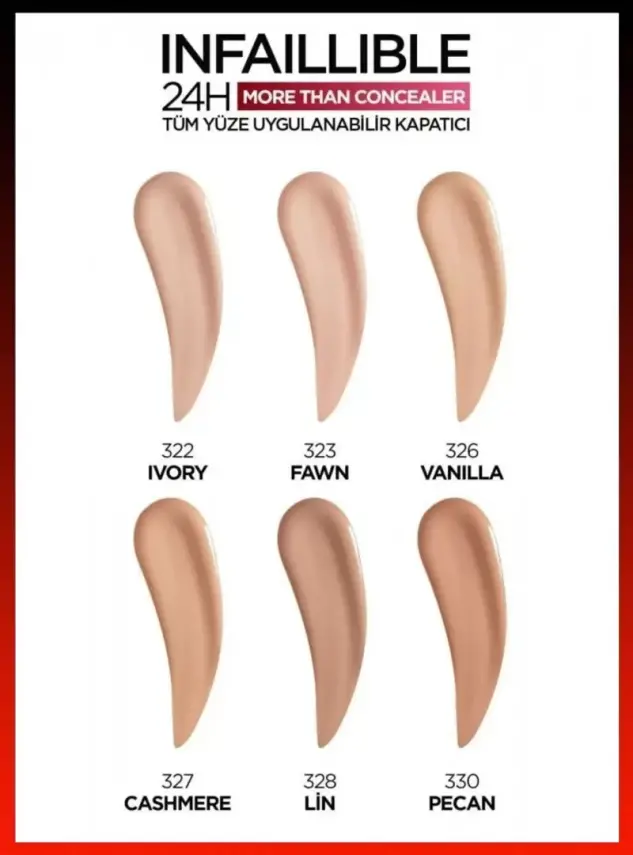 Loreal Paris Infaillible 24H Tüm Yüze Uygulanabilir Kapatıcı - 328 Inter 11ml - 5