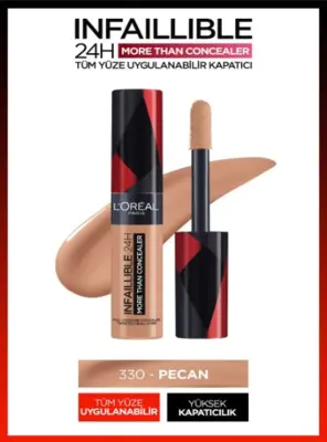 Loreal Paris Infaillible 24H Tüm Yüze Uygulanabilir Kapatıcı - 330 Pecan/Pac 11ml - 1