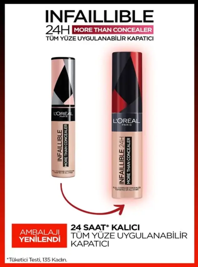 Loreal Paris Infaillible 24H Tüm Yüze Uygulanabilir Kapatıcı - 330 Pecan/Pac 11ml - 3