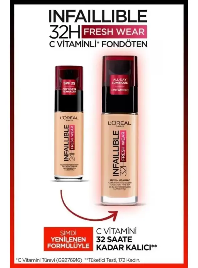 Loreal Paris Infaillible 32H Fresh Wear C Vitaminli Fondöten - 140 Beige Dore/Go 30ml - 3