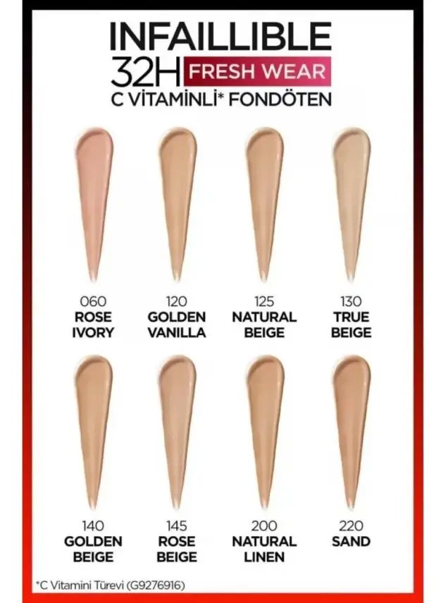 Loreal Paris Infaillible 32H Fresh Wear C Vitaminli Fondöten - 140 Beige Dore/Go 30ml - 5