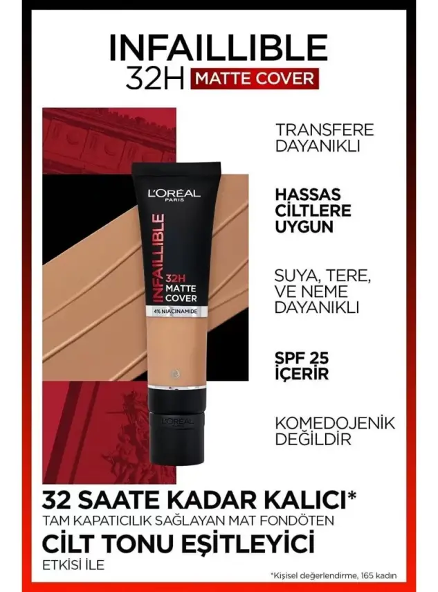 Loreal Paris Infaillible 32H Matte Cover Yüksek Kapatıcı Fondöten - 110 VANIL - 5