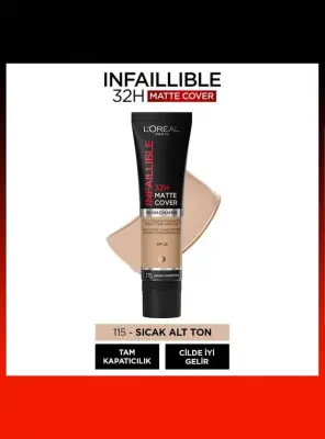 Loreal Paris Infaillible 32H Matte Cover Yüksek Kapatıcı Fondöten - 115 BEIGE - 1