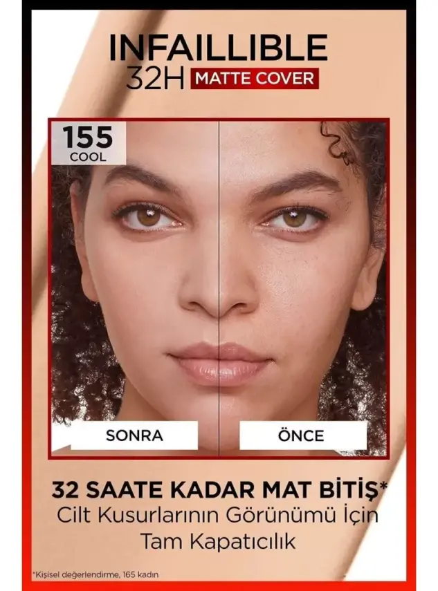 Loreal Paris Infaillible 32H Matte Cover Yüksek Kapatıcı Fondöten - 155 NATUR - 4