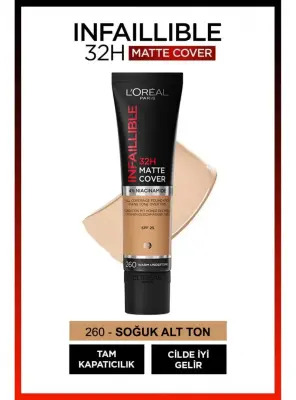 Loreal Paris Infaillible 32H Matte Cover Yüksek Kapatıcı Fondöten - 260 Solei - 1