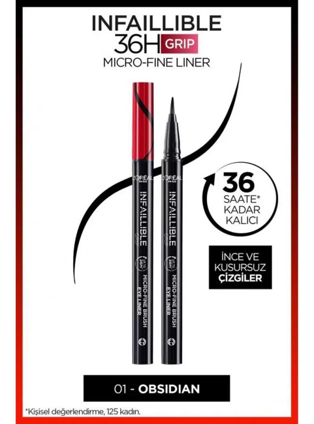 Loreal Paris Infaillible 36H Grip Micro Fine Eyeliner 01 Obsidian - Siyah - Loreal