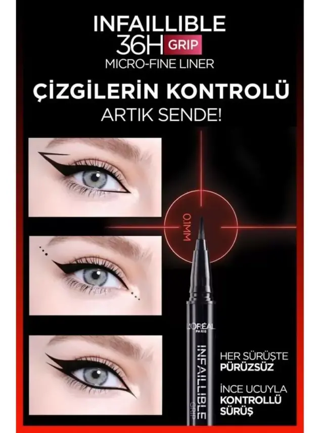 Loreal Paris Infaillible 36H Grip Micro Fine Eyeliner 01 Obsidian - Siyah - 2