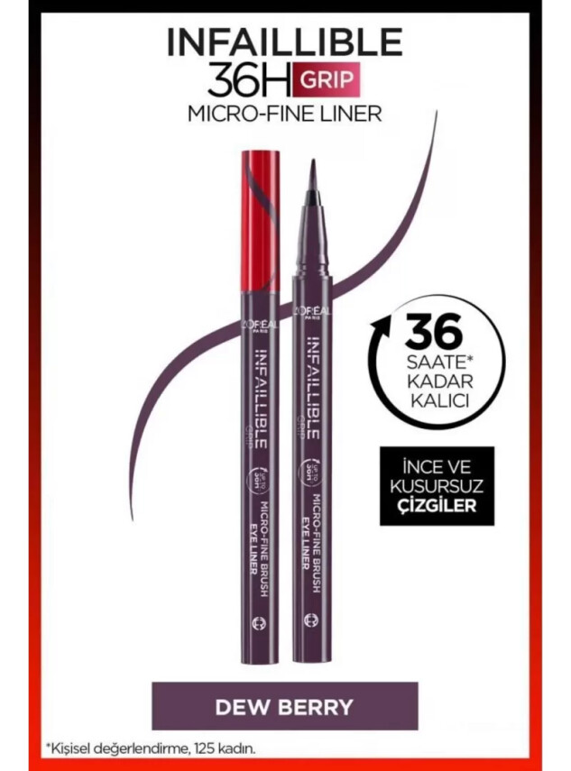 Loreal Paris Infaillible 36H Grip Micro Fine Eyeliner 04 DEW BERRY -Mor- - Loreal
