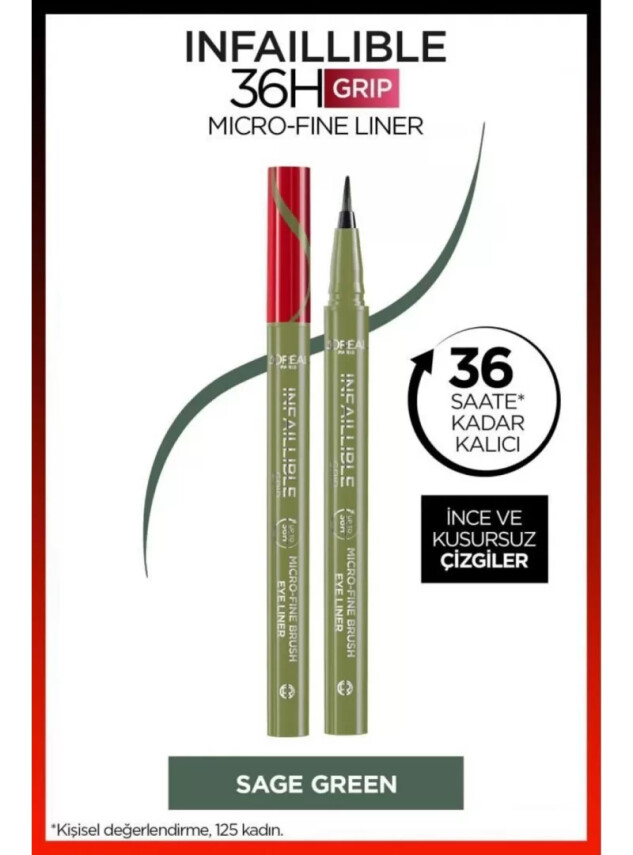 Loreal Paris Infaillible 36H Grip Micro Fine Eyeliner 05 SAGE GREEN -Yeşil- - Loreal