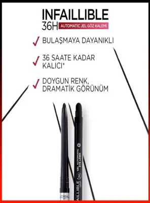 Loreal Paris Infaillible Automatic Jel Göz Kalemi - Yoğun Siyah - 1