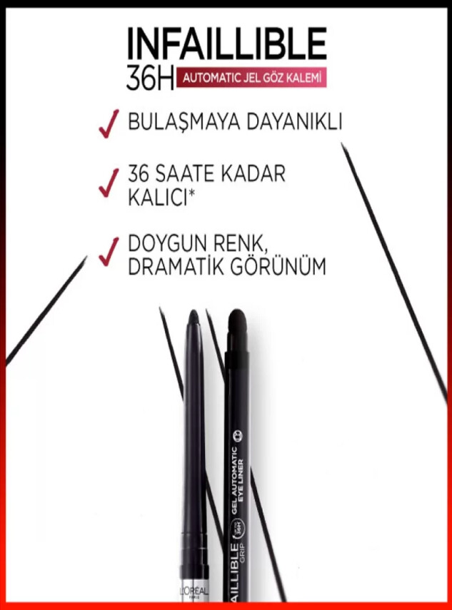 Loreal Paris Infaillible Automatic Jel Göz Kalemi - Yoğun Siyah - Loreal