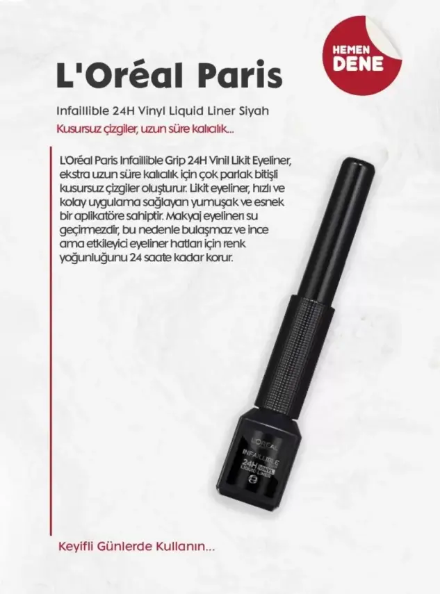 Loreal Paris Infaillible Grip 24H Vinyl Likit Eyeliner - Siyah - 3