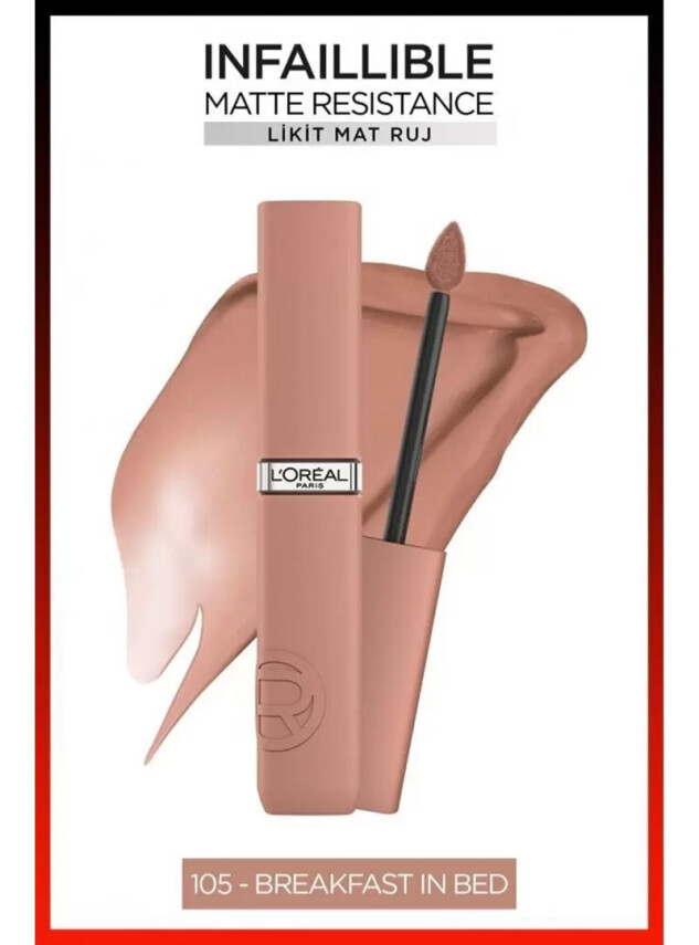 Loreal Paris Infaillible Matte Resistance Likit Mat Ruj - 105 Breakfast In Bed - Loreal