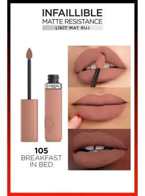 Loreal Paris Infaillible Matte Resistance Likit Mat Ruj - 105 Breakfast In Bed - 2