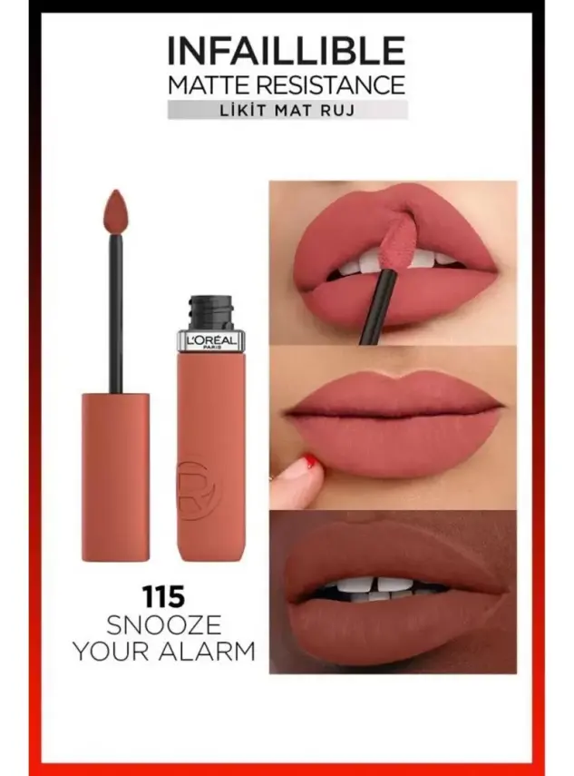 Loreal Paris Infaillible Matte Resistance Likit Mat Ruj - 115 Snooze Your Alarm - 3