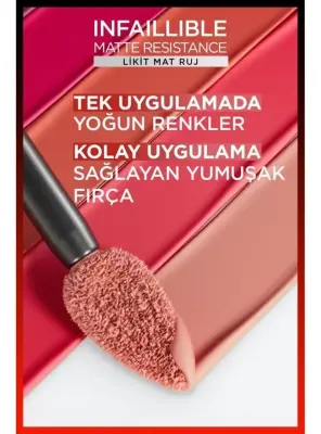 Loreal Paris Infaillible Matte Resistance Likit Mat Ruj - 115 Snooze Your Alarm - 5