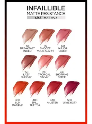 Loreal Paris Infaillible Matte Resistance Likit Mat Ruj - 115 Snooze Your Alarm - 7