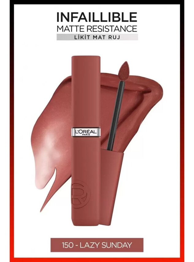 Loreal Paris Infaillible Matte Resistance Likit Mat Ruj - 150 Lazy Sunday - Loreal