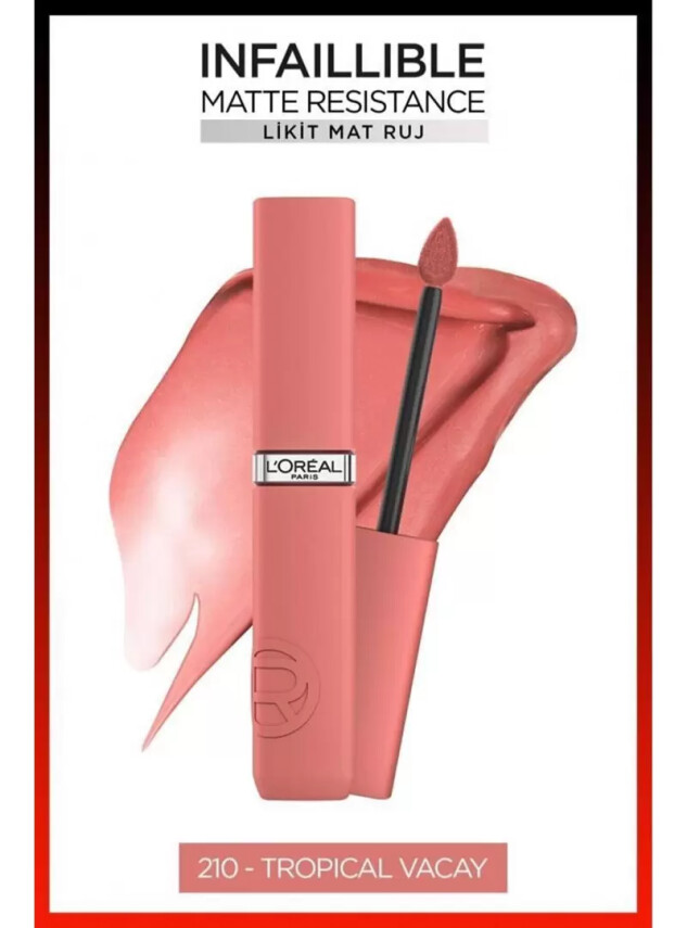 Loreal Paris Infaillible Matte Resistance Likit Mat Ruj - 210 Tropical Vacay - Loreal
