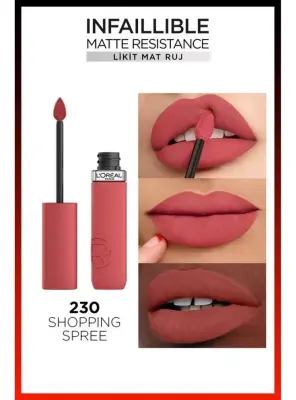 Loreal Paris Infaillible Matte Resistance Likit Mat Ruj - 230 Shopping Spree - 2