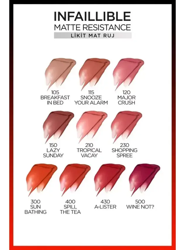 Loreal Paris Infaillible Matte Resistance Likit Mat Ruj - 300 Sun Bathing - 3