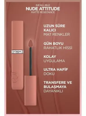 Loreal Paris Infaillible Matte Resistance Likit Mat Ruj - 625 Summer Flying - 4
