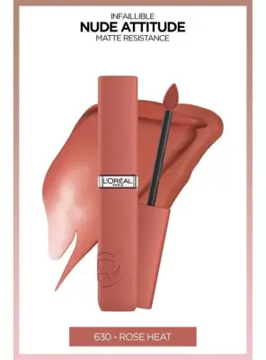 Loreal Paris Infaillible Matte Resistance Likit Mat Ruj - 630 Rose Heat - 1