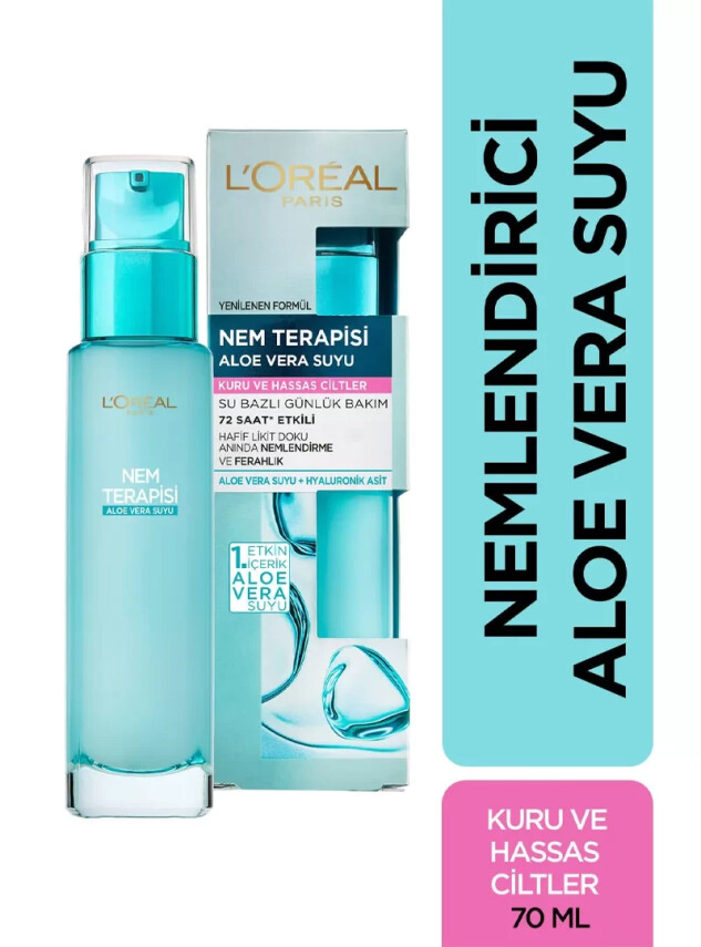 Loreal Paris Nem Terapisi Aloe Vera Suyu - Normalden Kuruya Ciltler - 70 ml - Loreal
