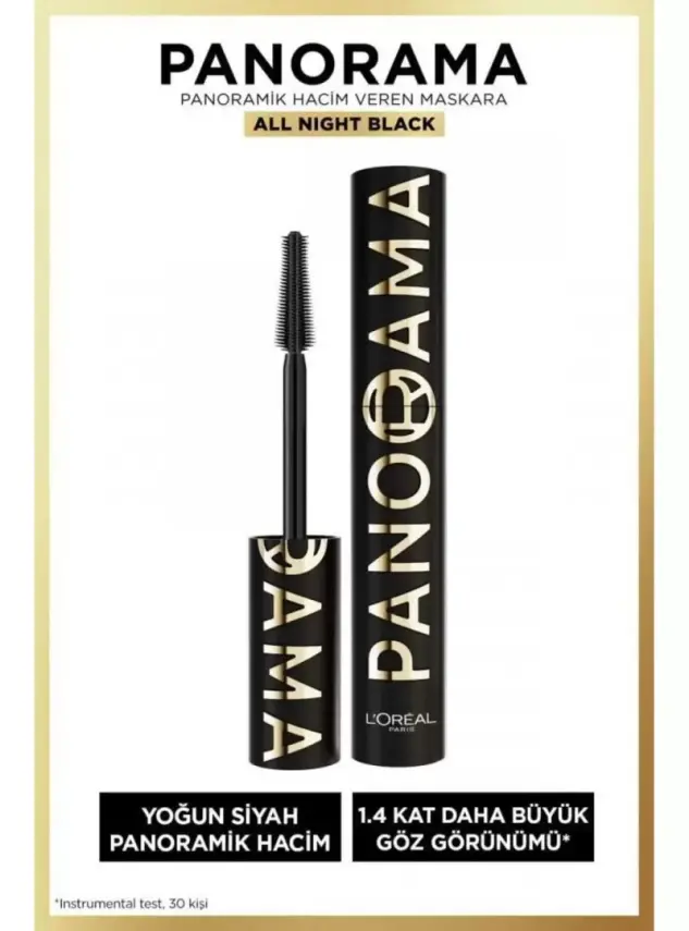 Loreal Paris Panorama Hacim Veren Maskara All Night Black - Siyah - 1