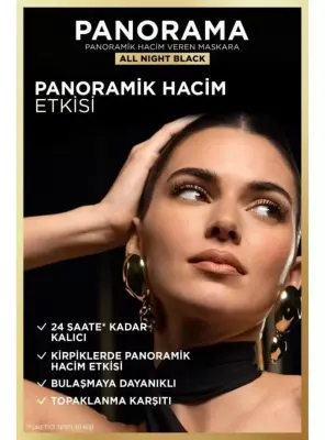 Loreal Paris Panorama Hacim Veren Maskara All Night Black - Siyah - 2