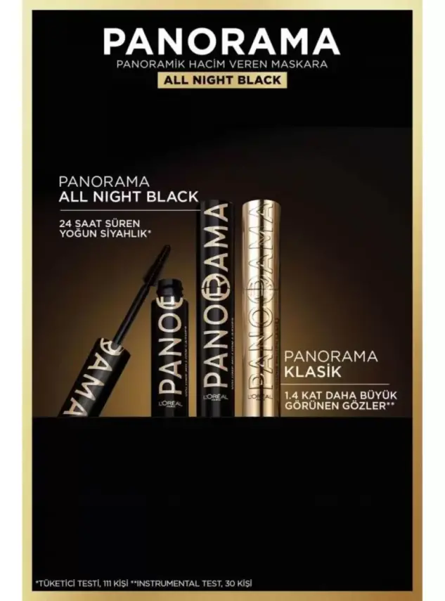 Loreal Paris Panorama Hacim Veren Maskara All Night Black - Siyah - 3