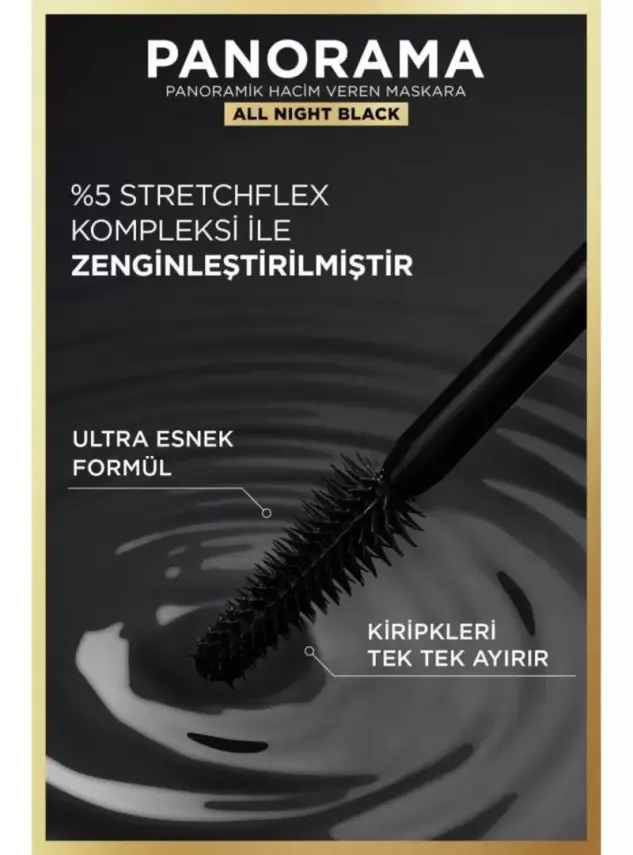 Loreal Paris Panorama Hacim Veren Maskara All Night Black - Siyah - 5