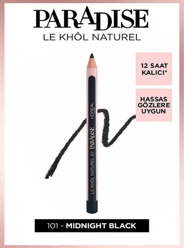 Loreal Paris Paradise Le Khol Göz Kalemi 101 Midnight Black - 1