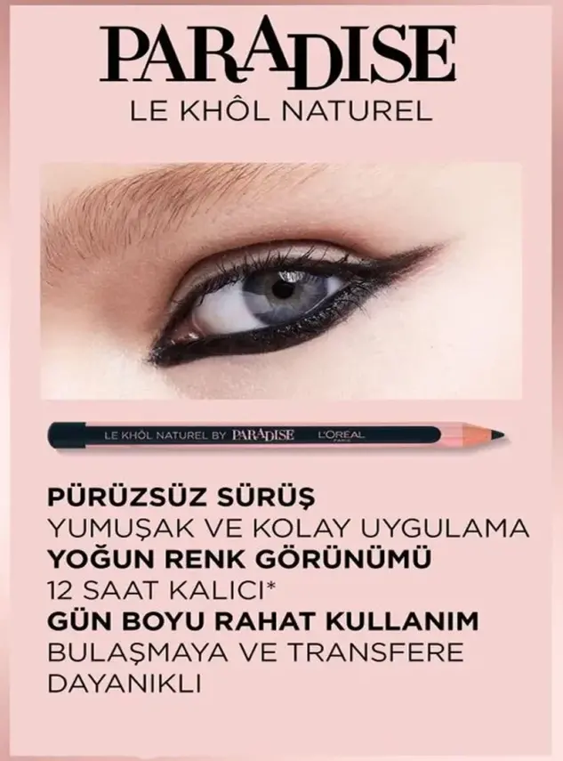 Loreal Paris Paradise Le Khol Göz Kalemi 101 Midnight Black - 3