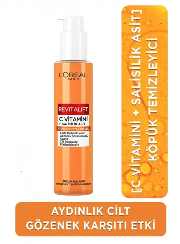 Loreal Paris Revitalift C Vitamini Aydınlatıcı Temizleme Jeli 150 ml - 1