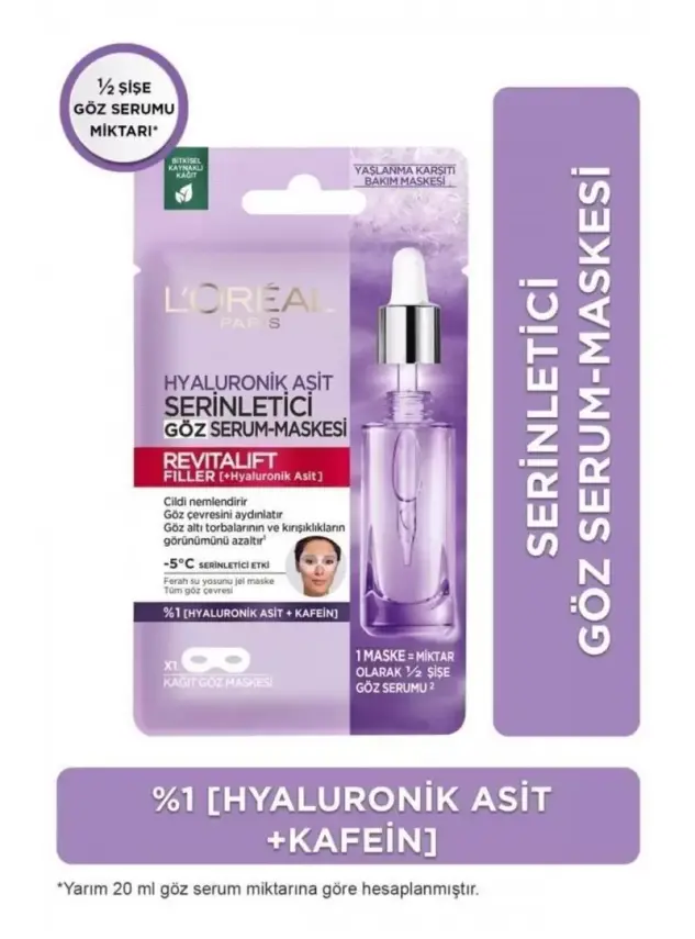 Loreal Paris Revitalift Filler Serinletici Kağıt Göz Serum Maskesi - 1