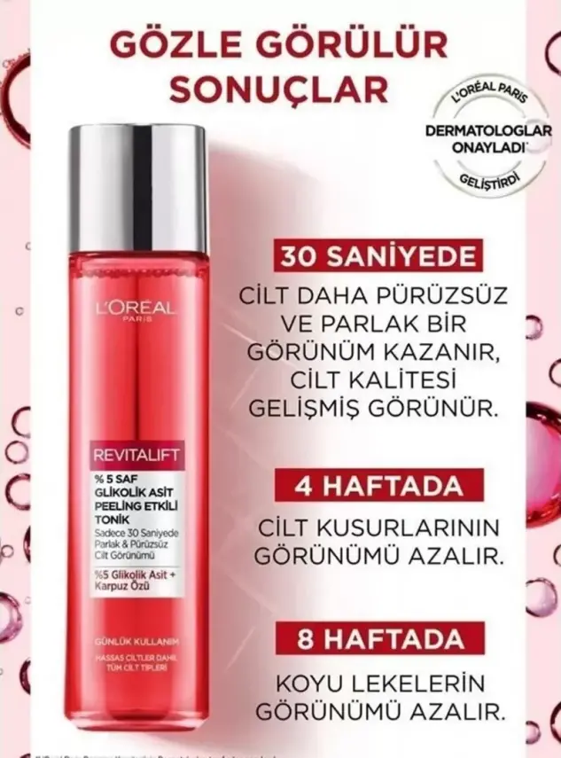 Loreal Paris Revitalift Glikonik Asit Peeling Etkili Tonik 180 ml - 2